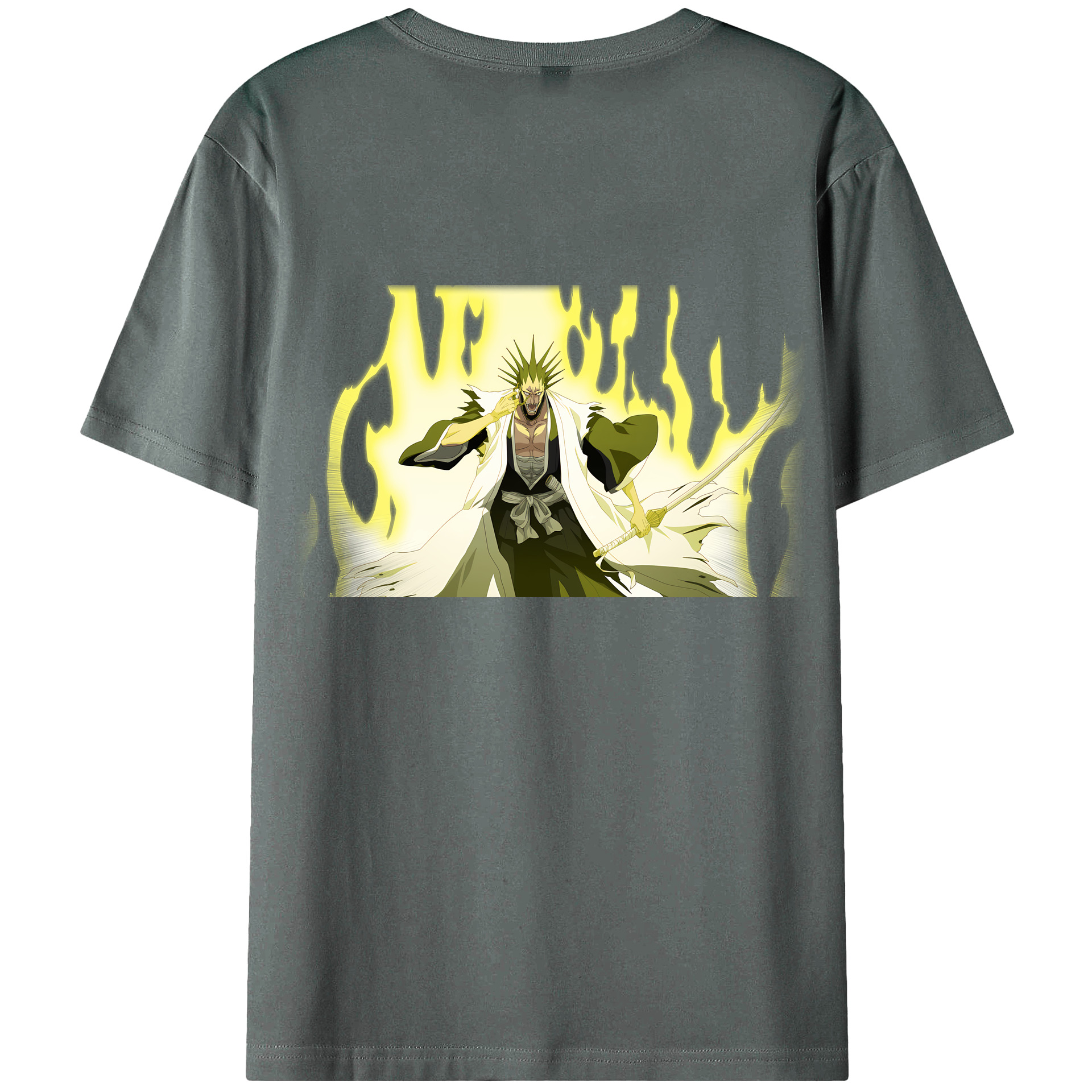 （画像用） ブリーチ ざらき けんぱち BLEACH Zaraki Kenpachi 綿100％ メンズ半袖Tシャツ（バックプリント） 通気性
